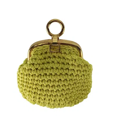 Pre-owned Fendi Yellow Cotton Coin Purse/coin Case ()