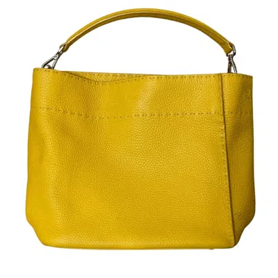Pre-owned Fendi Yellow Handbag Shoulder Bag ()