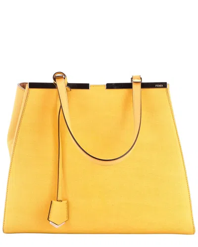 Pre-owned Fendi Yellow Leather 3jours Bag Large (authentic Pre-loved)