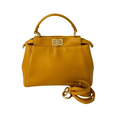 Pre-owned Fendi Yellow Leather Handbag Shoulder Bag ()