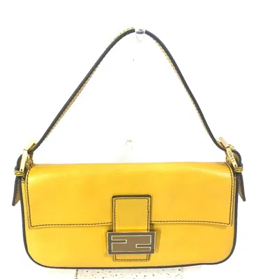 Pre-owned Fendi Yellow Leather Handbag Shoulder Bag ()