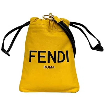 Pre-owned Fendi Yellow Leather Pouch Shoulder Bag ()