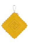Fendi Yellow Leather Raviolo Charm In Yellow