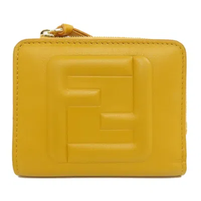 Pre-owned Fendi Yellow Leather Wallet (bi-fold) ()