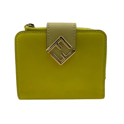 Pre-owned Fendi Yellow Leather Wallet (bi-fold) ()