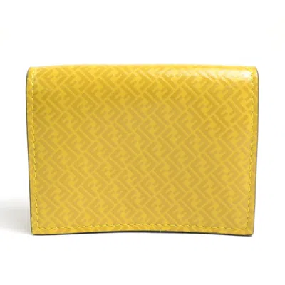 Pre-owned Fendi Yellow Leather Wallet (tri-fold) ()