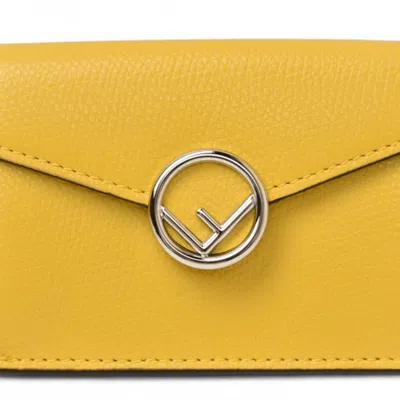 Pre-owned Fendi Yellow Leather Wallet (tri-fold) ()