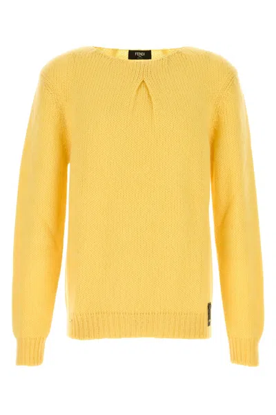 FENDI YELLOW MOHAIR BLEND SWEATER