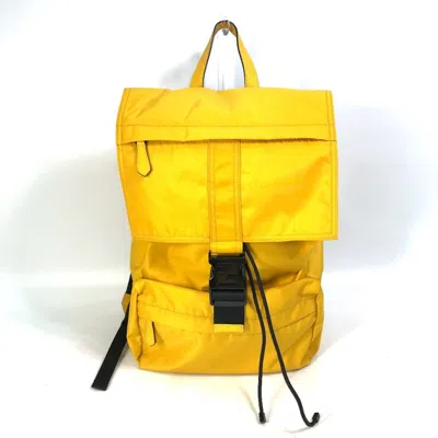Pre-owned Fendi Yellow Nylon Leather Backpack ()