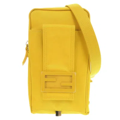 Pre-owned Fendi Yellow Nylon Pouch Shoulder Bag ()