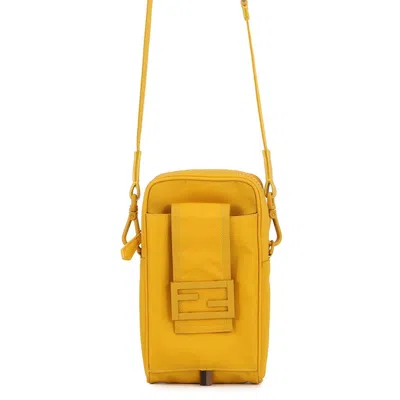 Pre-owned Fendi Yellow Nylon Pouch Shoulder Bag ()