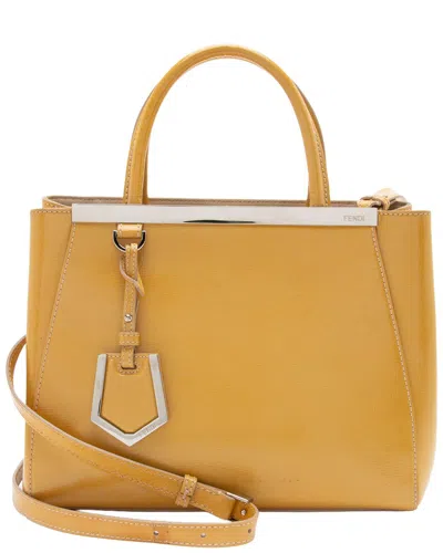 Fendi Yellow Patent Leather Petite 2jours Tote (authentic Pre-loved) In Brown