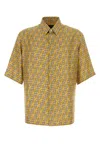 Fendi Ff Labyrinth Silk Shirt In Yellow