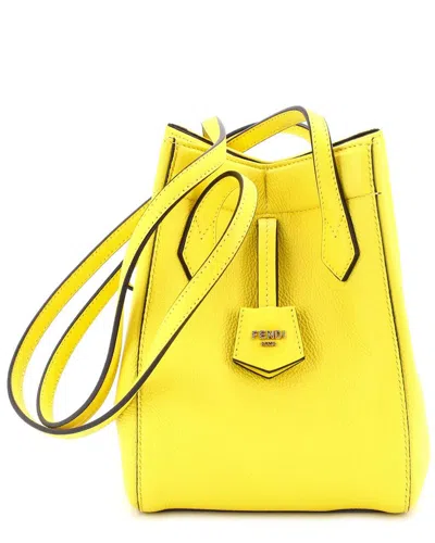 Fendi Yellow Sheep Leather Origami Tote Mini (authentic Pre-loved)