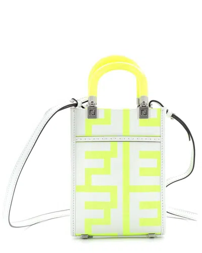 Fendi Yellow Sheep Leather X Marc Jacobs Sunshine Shopper Tote Printed Mini (authentic Pre-loved)