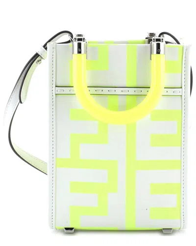 Fendi Yellow Sheep Leather X Marc Jacobs Sunshine Shopper Tote Printed Mini  (authentic Pre-loved) In Multi