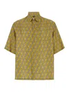 Fendi Ff Labyrinth Silk Shirt In Yellow