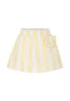 Fendi Yellow Shorts For Girl With Pequin Print In Yellow