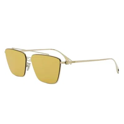 Fendi Yellow Square Ladies Sunglasses Fe40110u 30l 59 In Gold