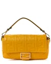 Fendi Yellow Vitello Ff Leather 1974 Embossed Baguette (authentic Pre-loved) In Yellow