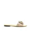 Fendi Women Snakeskin Leather Sandals In Yellow