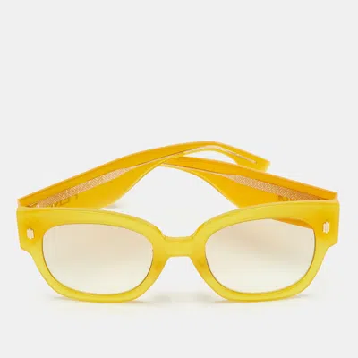 Pre-owned Fendi Yellow/beige Gradient Ff0458 Square Sunglasses