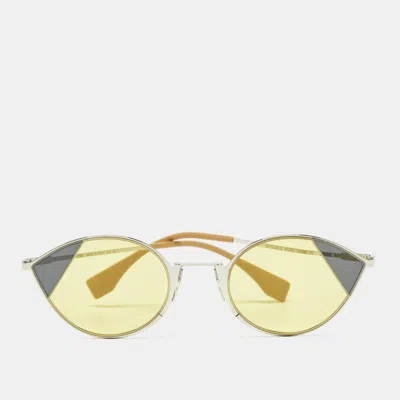 Pre-owned Fendi Yellow/grey Tinted Ff0342/s Cat Eye Sunglasses