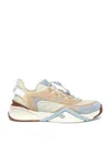 Fendi Flow Colorblock Suede Runner Sneakers In White