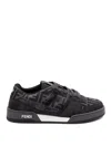 Fendi Low-top Round Toe Rubber Sole Sneakers In Grey
