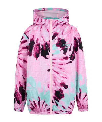 Fendi Zigzag Printed Casual Jacket In Pink