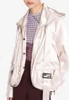 Fendi Zip-decorated Satin Jacket With Ff-buckle In Pink