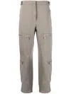 Fendi Straight-leg Pants With Zipped Pockets In Green
