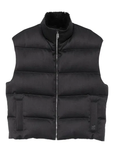 Fendi Zip-fastening Padded Waistcoat In Black
