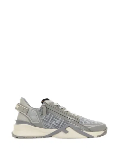 Fendi Zip-fastening Sneakers In Gray