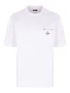 Fendi Men White Crewneck T-shirt With Log Print On The Front In Cotton Man