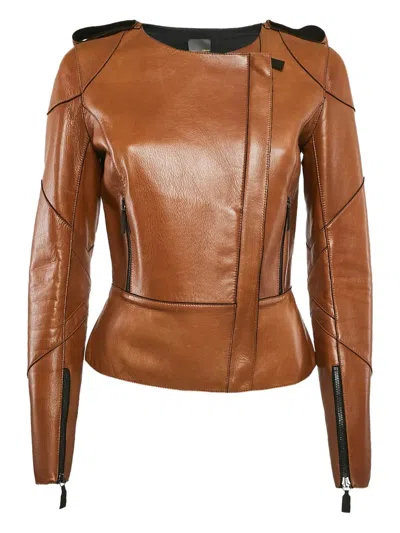 Pre-owned Fendi Zip-up Leather Jacket