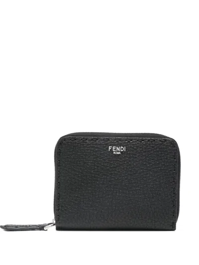 Fendi Zip Wallet In Black