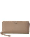 Fendi Zipper Around Peekaboo Large Leather Wallet In Brown