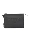 Fendi Zipper Handbag In Black