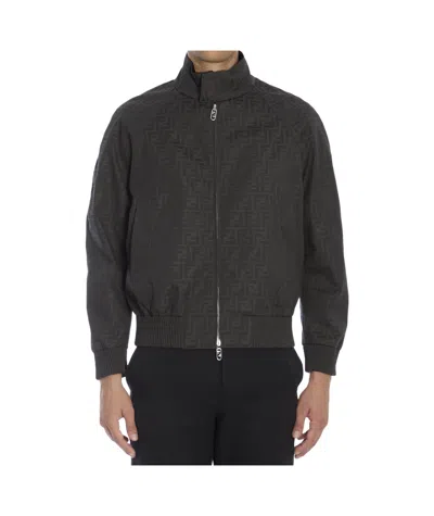 FENDI FENDI MONOGRAMMED ZIP-UP JACKET