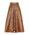 Fendi Zippered Mid-length Skirt In Brown