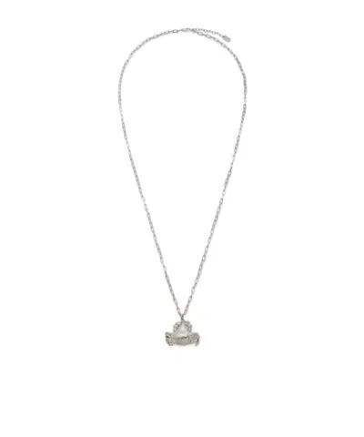 Fendi Zodiac Cancer Necklace In Silver