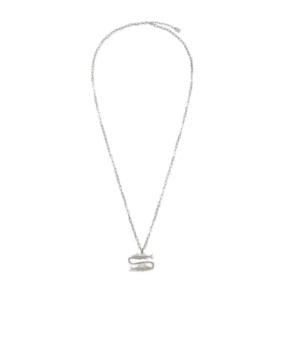 Fendi Zodiac Pisces Necklace In Metallic