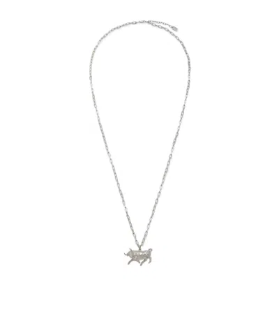 Fendi Zodiac Taurus Necklace In Silver