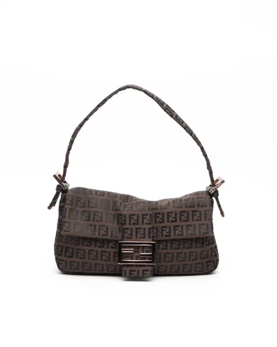 Fendi Zucca Baguette Bag In Brown