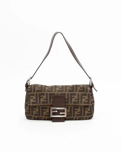 Fendi Zucca Baguette Bag In Brown