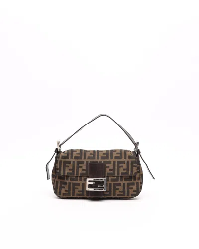 Fendi Zucca Baguette Bag In Brown