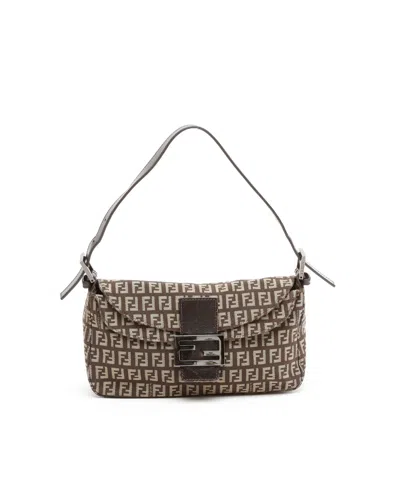 Fendi Zucca Baguette Bag In Brown