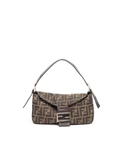 Fendi Zucca Baguette Bag In Brown