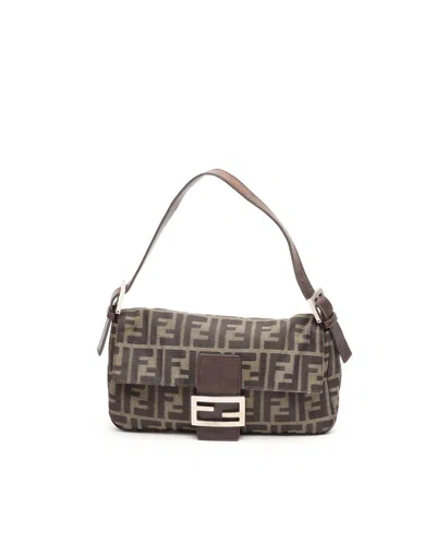 Fendi Zucca Baguette Bag In Brown
